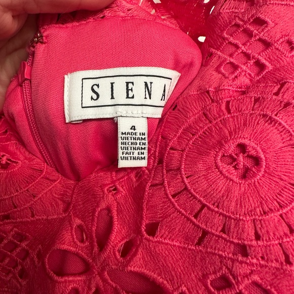 Siena Studio Fuchsia Embroidered Lace Midi Dress with Fringe - Picture 3 of 5